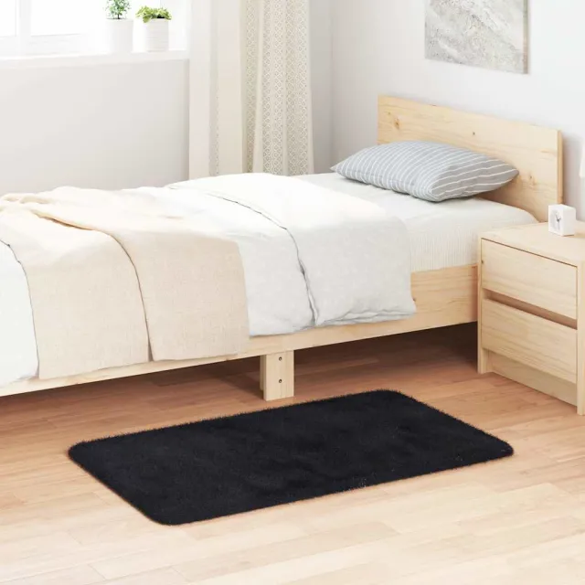 vidaXL Hoogpolig vloerkleed NAVARRA 60x100 cm polyester zwart