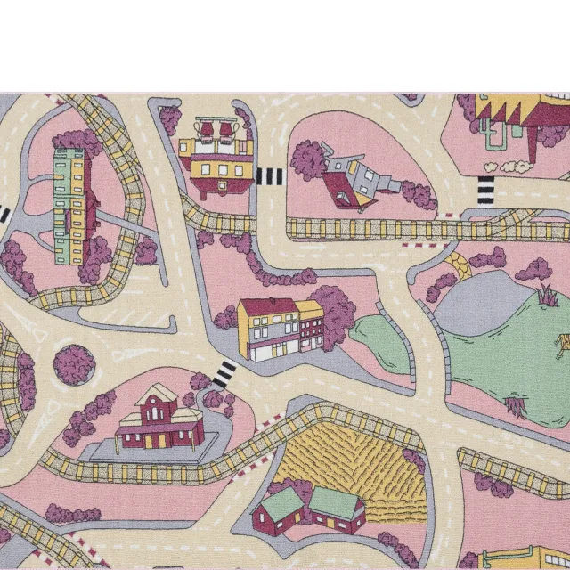 Kleden Rugsx REBEL ROADS TAPIJT Playtime 63 Kleine stad, 140x200 cm roze, foto 2