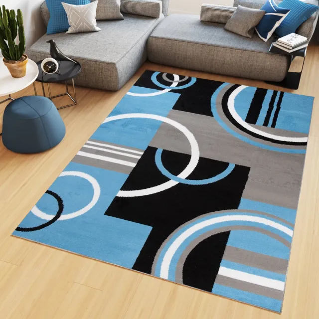 Tapiso Maya Vloerkleed Blauw Woonkamer Laagpolig Tapijt, foto 3