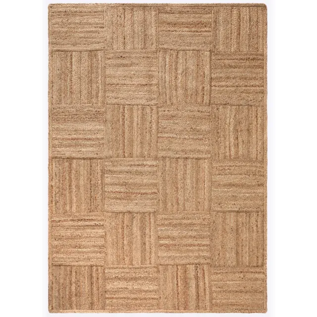 vloerkleed jute ruitdessin naturel