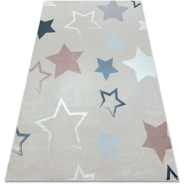 RUGSX Kleden Rugsx BAMBINO 48130 tapijt wasbaar Sterren voor kinderen Beige