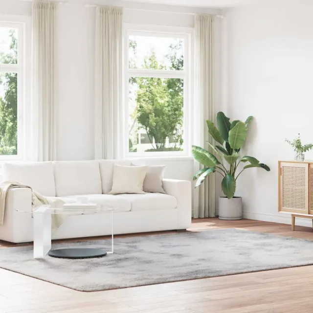 vidaXL Hoogpolig vloerkleed NAVARRA 240x340 cm polyester zilvergrijs
