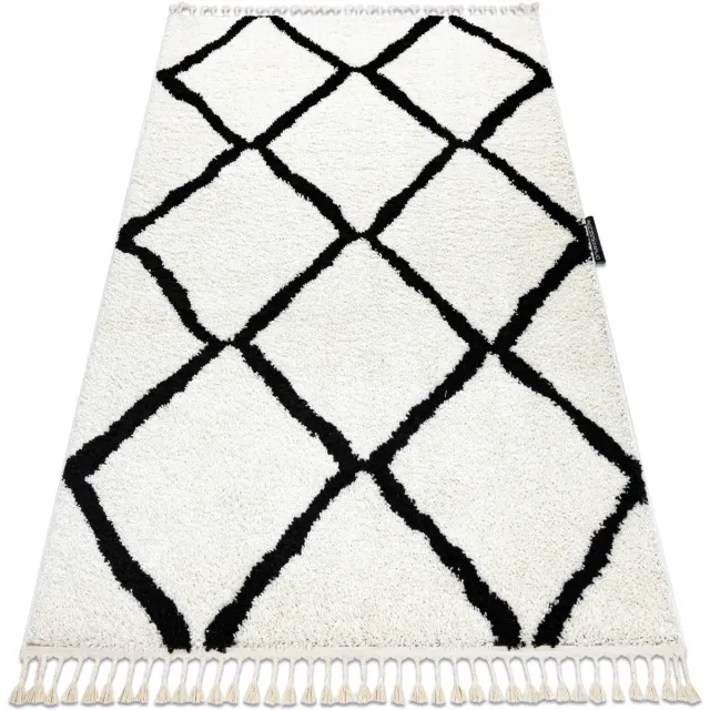 RUGSX Kleden Rugsx Tapijt BERBER CROSS witrand , Barber , 140x190 cm