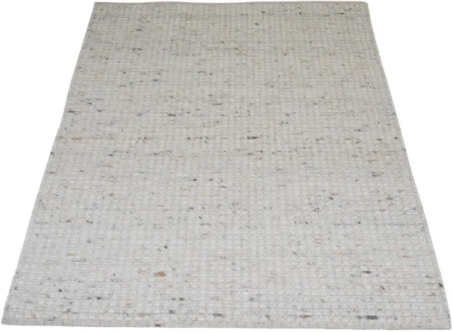 Veer Carpets Vloerkleed Nicole Beige 425 - Wollen Design Vloerkleed met Symmetrisch Geweven Patroon in Scandinavische / Hotel Chique Stijl