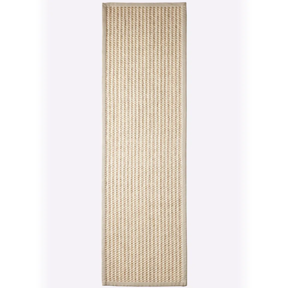 vloerkleed sisal wol offwhite met katoenen rand