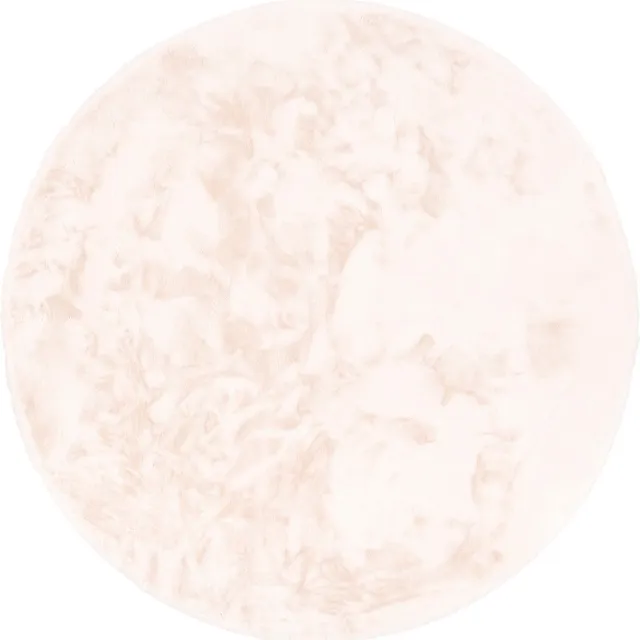 Pergamon Luxe Super Zachte Bont Vloerkleed Tapijt Plush Rond Creme