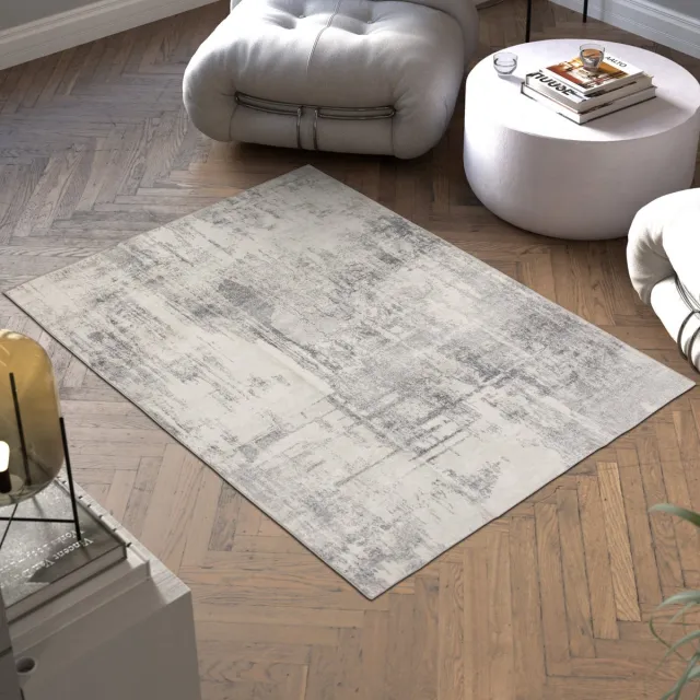 Tectake Vintage design tapijt - Laagpolig vloerkleed voor woonkamer, kinderkamer, slaapkamer of hal - Wasbaar - Div. afmetingen - 120x170cm - beige/grijs beige grijs