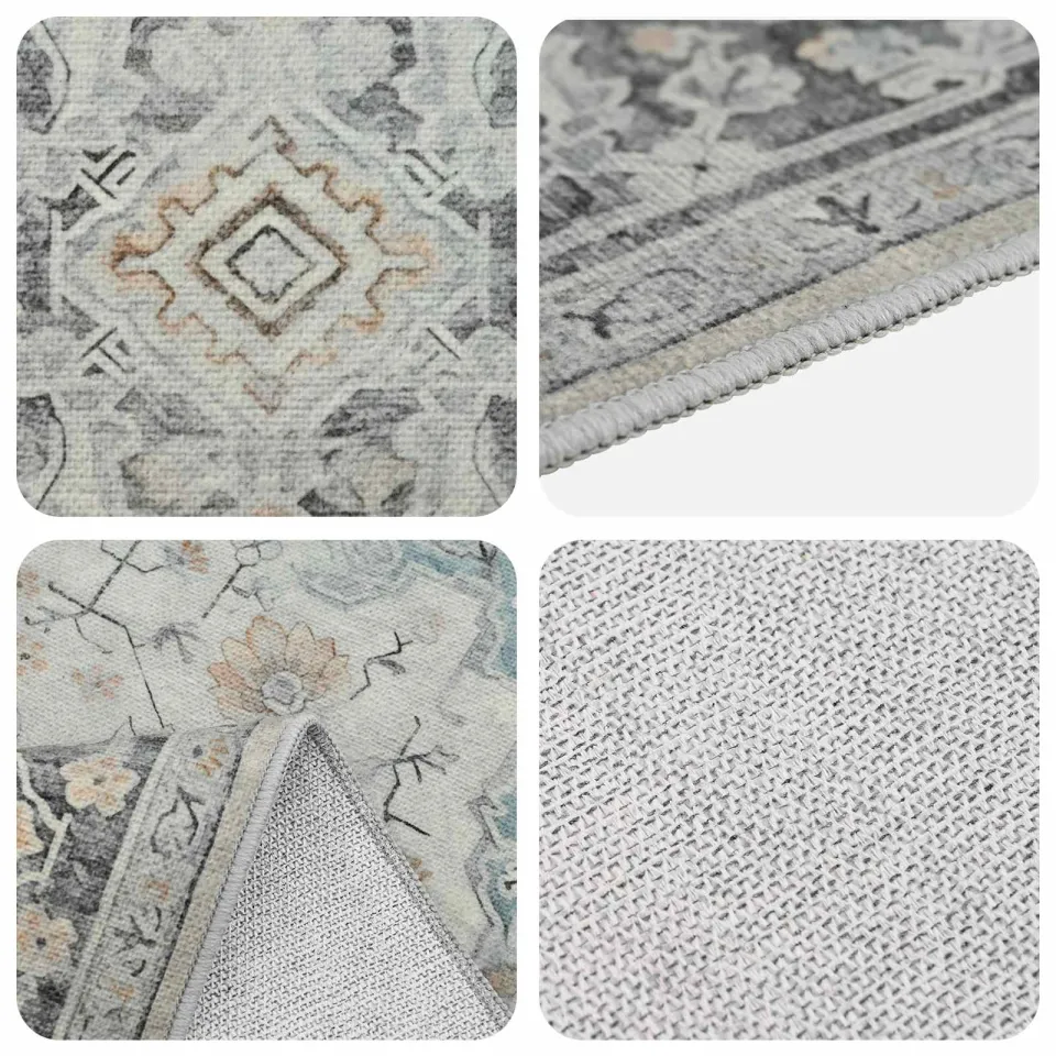 vidaXL Vloerkleed ORIZ Crèmekleurig 160 x 160 cm 100% polyester, foto 4