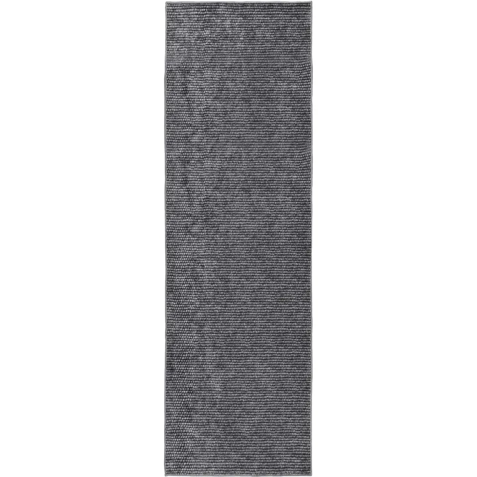 vidaXL Vloerkleed Antraciet 80 x 250 cm 100% Polyester 3 mm Wasbaar Anthraciet