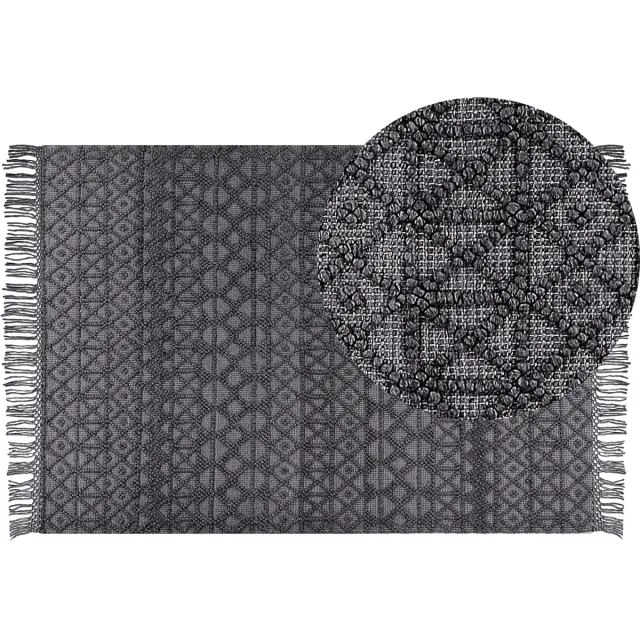 Beliani ALUCRA - Modern vloerkleed - Zwart - Wol