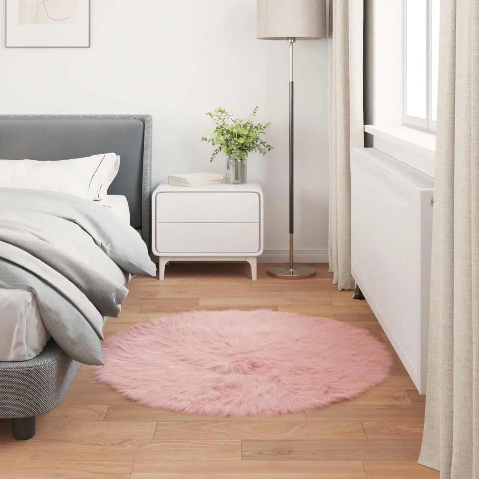 vidaXL Tapijt van imitatie TAFALLA Roze Ø 80 cm Polyester, foto 3