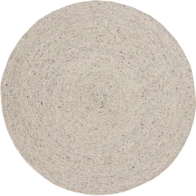 Lino Alba Rond Vloerkleed Taupe Ø 200cm - Handgeweven - Wollen Luxueus Tapijt - 100% Viltwol - 12mm dik - 2,8kg/m² - Tapijt Woonkamer - Laagpolig vloerkleed - Tapijt Slaapkamer - Tapijt Eetkamer