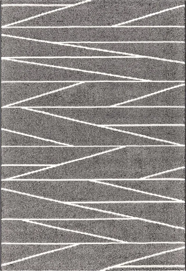 Padiro design laagpolig vloerkleed - crème / offwhite - modern geometrisch patroon - voor vloerverwarming - van polypropyleen, jute en katoen