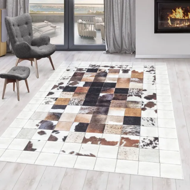 TapisTrend Antislipmatten Beige 120x170 cm Binnenkleed, patchworkstijl, comfortabel, voor dagelijks gebruik, antislip