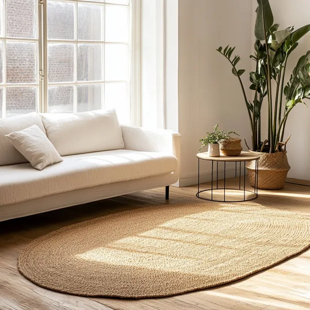 MrCarpet Jute Vloerkleed Ovaal naturel 200 x 290cm (meest gekozen) Mrcarpet