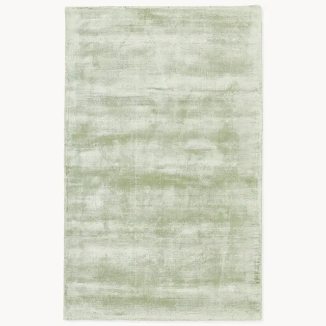 Westwing Collection Handgeweven viscose vloerkleed Jane Lichtgroen