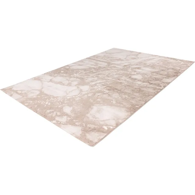 Tapijtenmagazijn Marmaris Vloerkleed – Beige – Marmerlook Design – Modern & Laagpolig – 120x170 cm