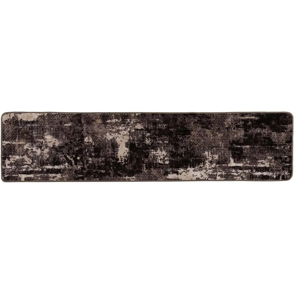 vidaXL Vloerkleedloper MARSA Zwart en Wit 80 x 450 cm Polyester en PVC