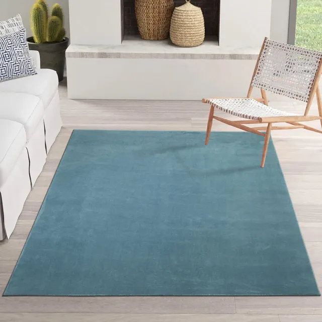 TESSO LIVING Relax Pluizig Tapijt - Superzacht - Modern vloerkleed - Effen kleur - Antislip - Wasbaar op 30°C - Velours effect - Woonkamer Slaapkamer Kinderkamer - Blauw - 160cm x 230cm