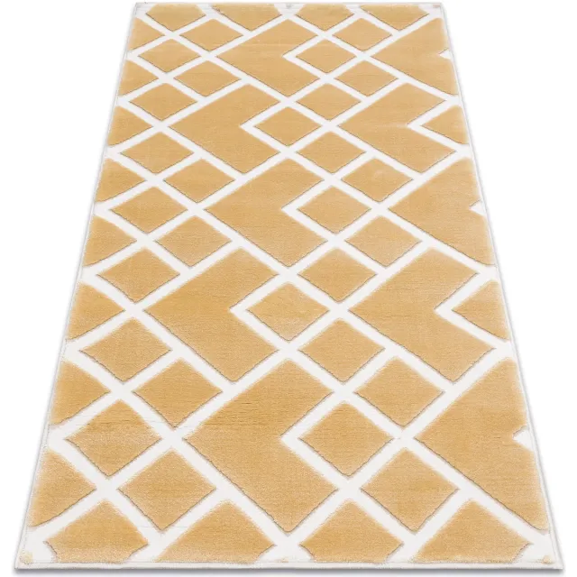 RUGSX Kleden Rugsx Tapijt ACRYL VALS 3232 Geometrisch ruimtelijk 3D 70x140 cm Geel
