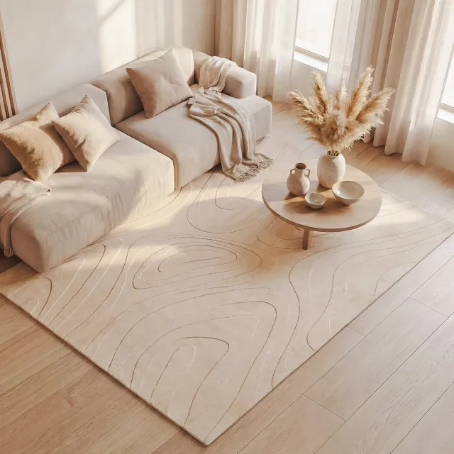 Fraai Scandinavisch vloerkleed - Charm Shapes Beige - 200x290cm