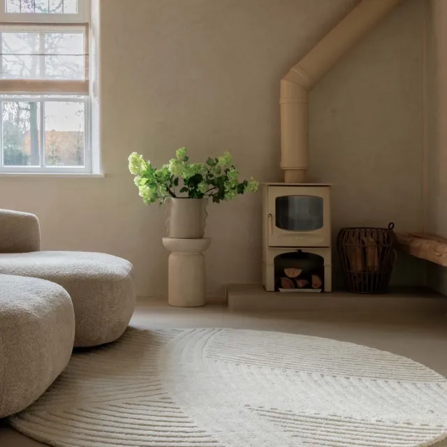 Nordic Weavers Rond design vloerkleed - Balans Field ivoor 150