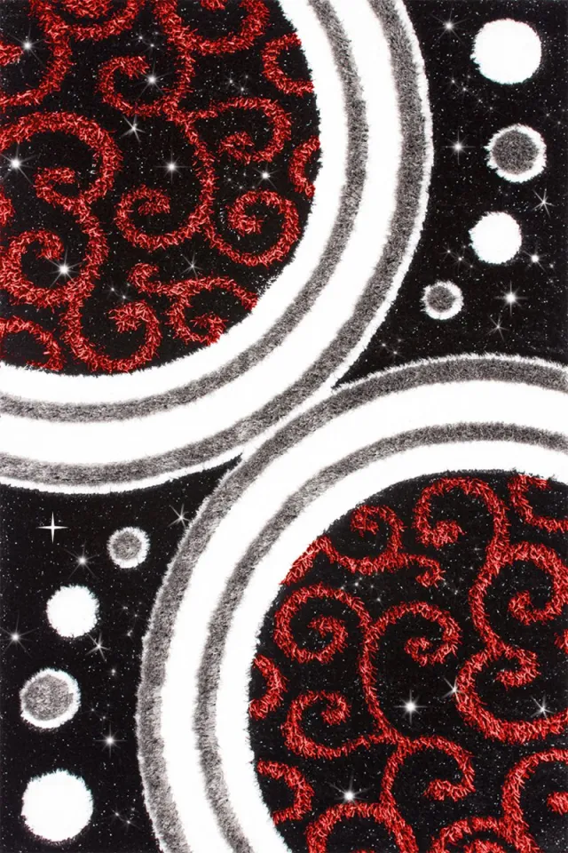Padiro design laagpolig vloerkleed - donkergrijs - modern geometrisch patroon - van wol en katoen
