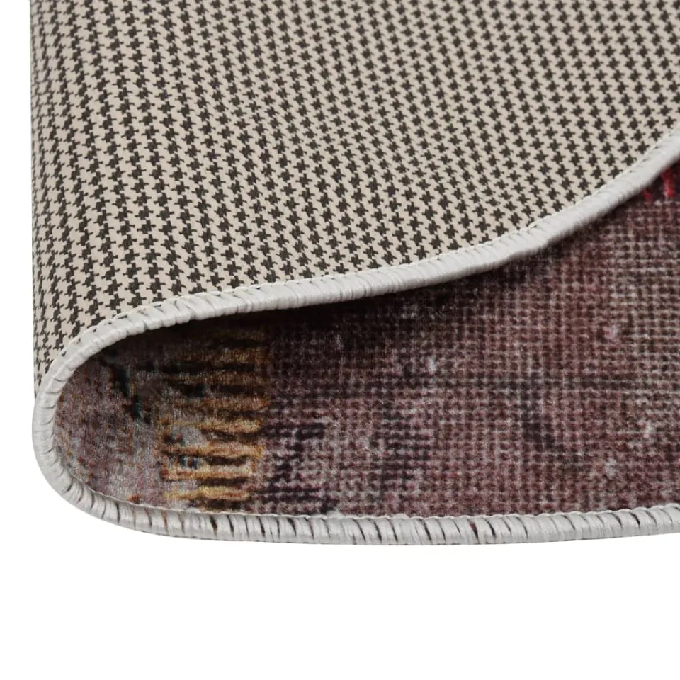 vidaXL Vloerkleed wasbaar anti-slip Ø 200 cm meerkleurig, foto 3