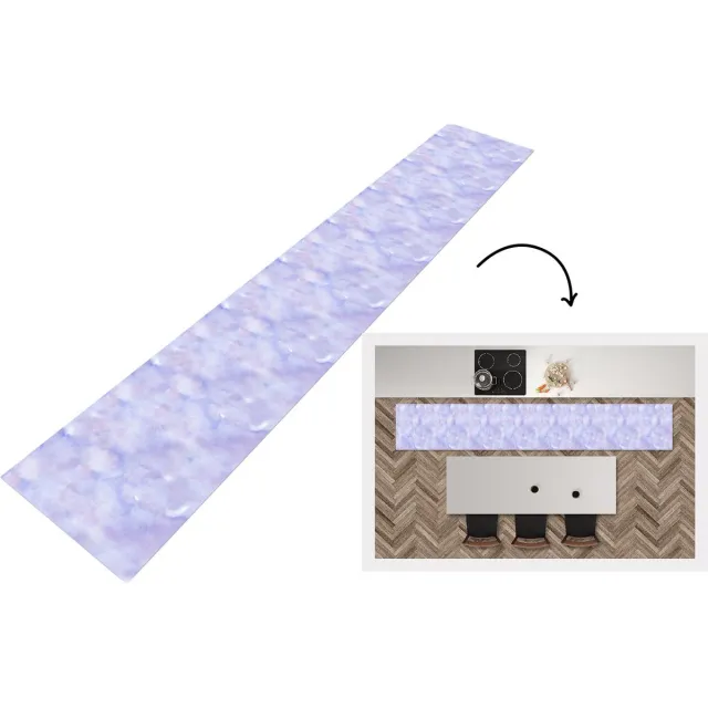 KitchenYeah Keukenloper - Keukenmat - Waterverf - Patroon - Paars - Keuken vloerkleed Multicolor