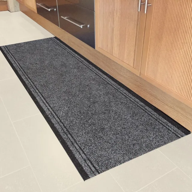 JYG Tapijtloper Club Grijs 66 x 500 cm ( =5m )- Keukenloper - Anti Slip - snijdbaar