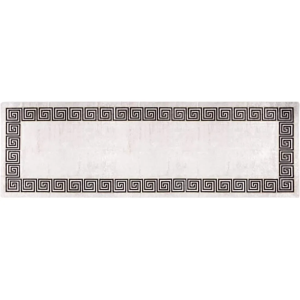 vidaXL Vloerkleed wasbaar 80x300 cm lichtbeige beige
