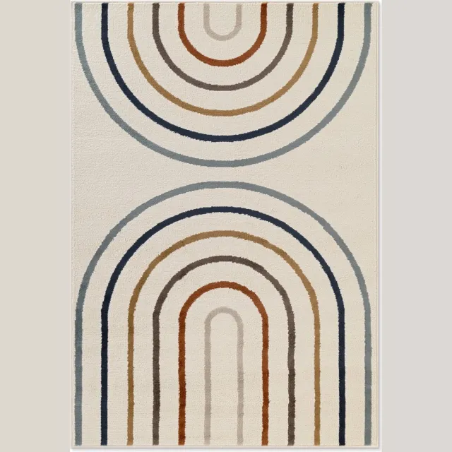 flycarpets Kindervloerkleed Adventures - Dubbele regenboog - Creme / Multi 160x235 cm