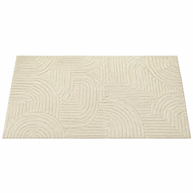 MokoHub Woonkamertapijt Kortpolig - Modern Vloerkleed met Antislip Onderlaag - Machinaal Geweven Tapijt - 160x120 cm - Beige