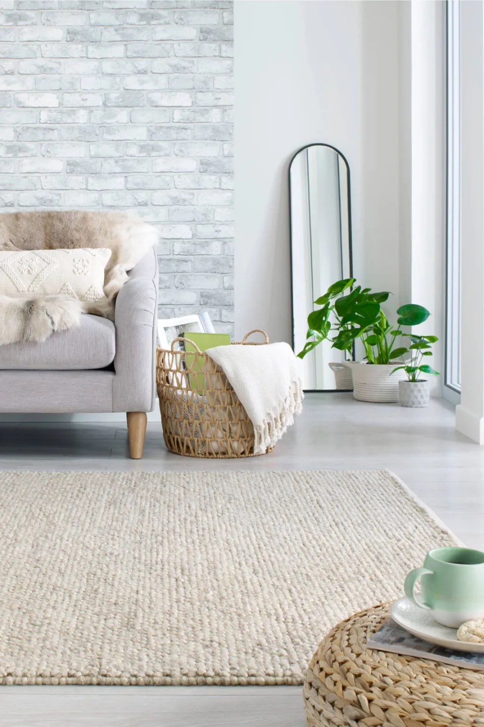 Flair Rugs Minerals wollen vloerkleed natuurlijk, foto 3