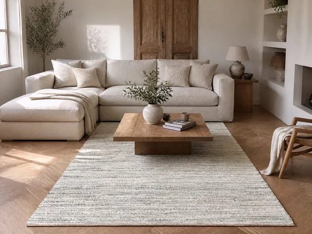 Rozenkelim Handgemaakt jute vloerkleed 230 x 160cm Beige