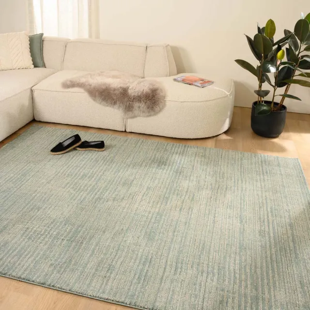Tapeso Vloerkleed strepen - Fancy Lines mintgroen 80x150