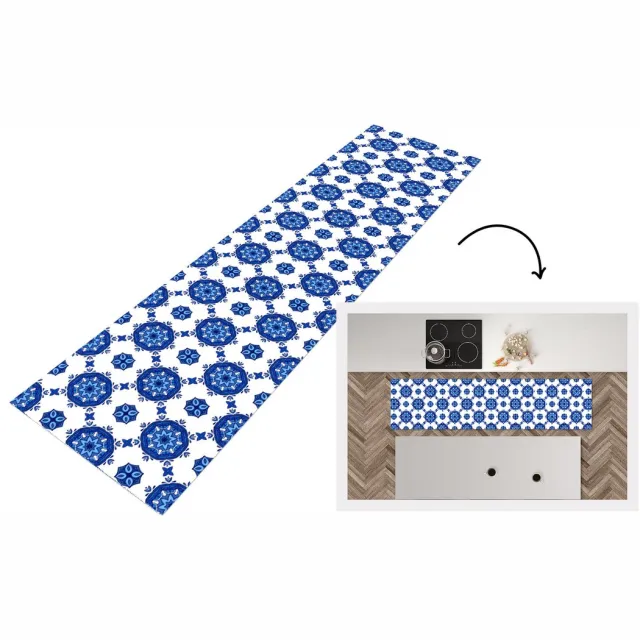 KitchenYeah Keukenloper - Loper keuken - Portugal - Bloemen - Design - 240x60 cm - Keukenloper vinyl Multicolor