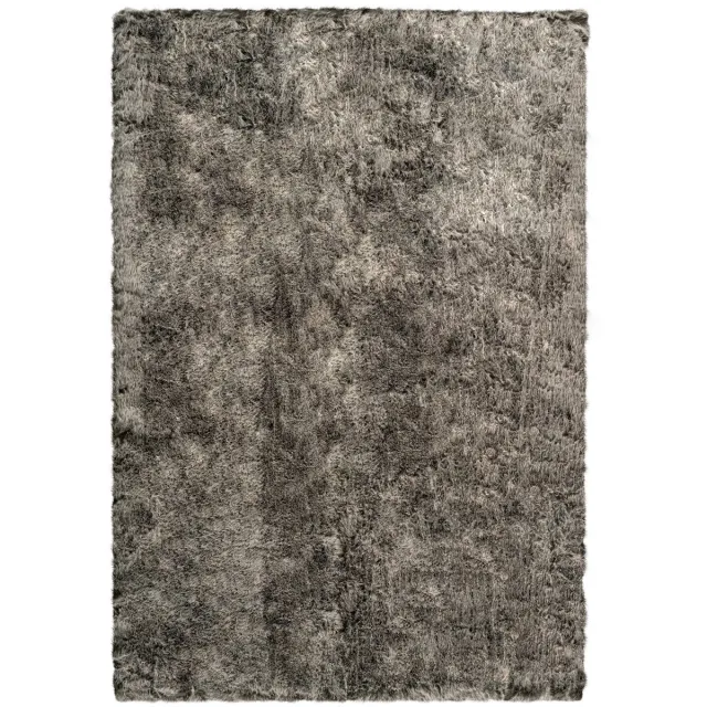 Padiro pluizig hoogpolig vloerkleed 80 x 150 cm - groen - modern effen ontwerp - voor vloerverwarming - van modacryl, polyester en katoen