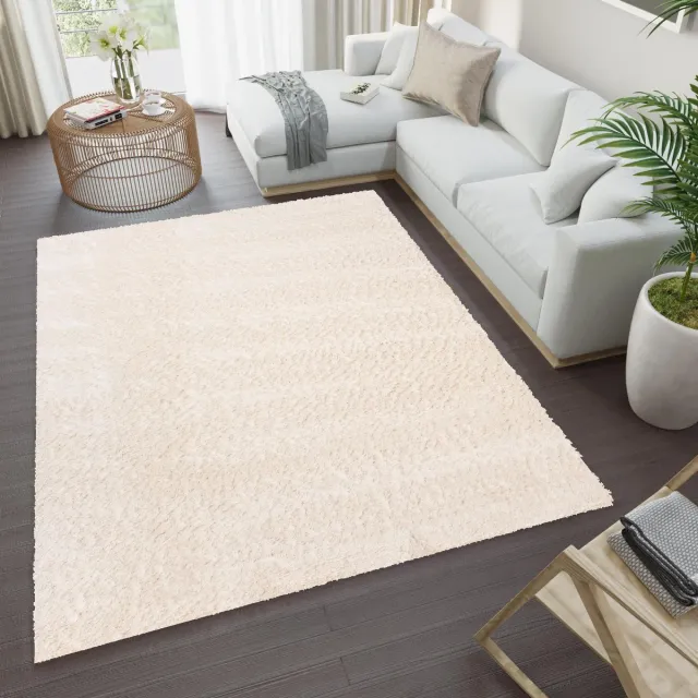 Tapiso Versay Vloerkleed Hoogpolig Shaggy Modern Creme Tapijt Beige5