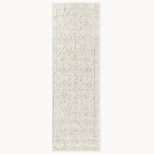 Westwing Collection Handgeweven viscose loper Shaila Grijs