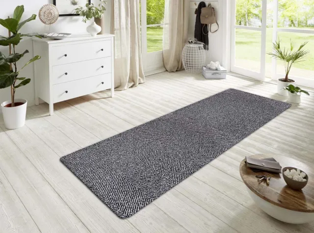 Hanse Home Modern effen deurmat Clean & Go - zilver/zwart 67x45 cm