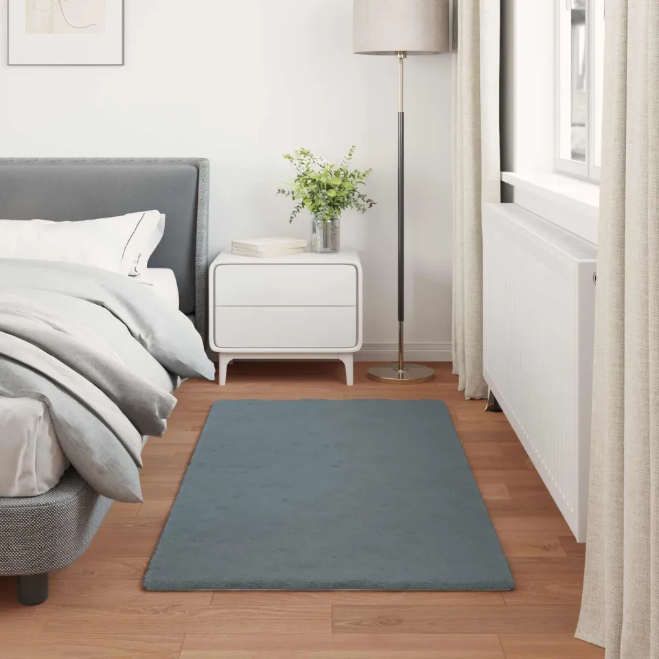 vidaXL Antislip vloerkleed van imitatie konijnenbont OLITE Antraciet, foto 3