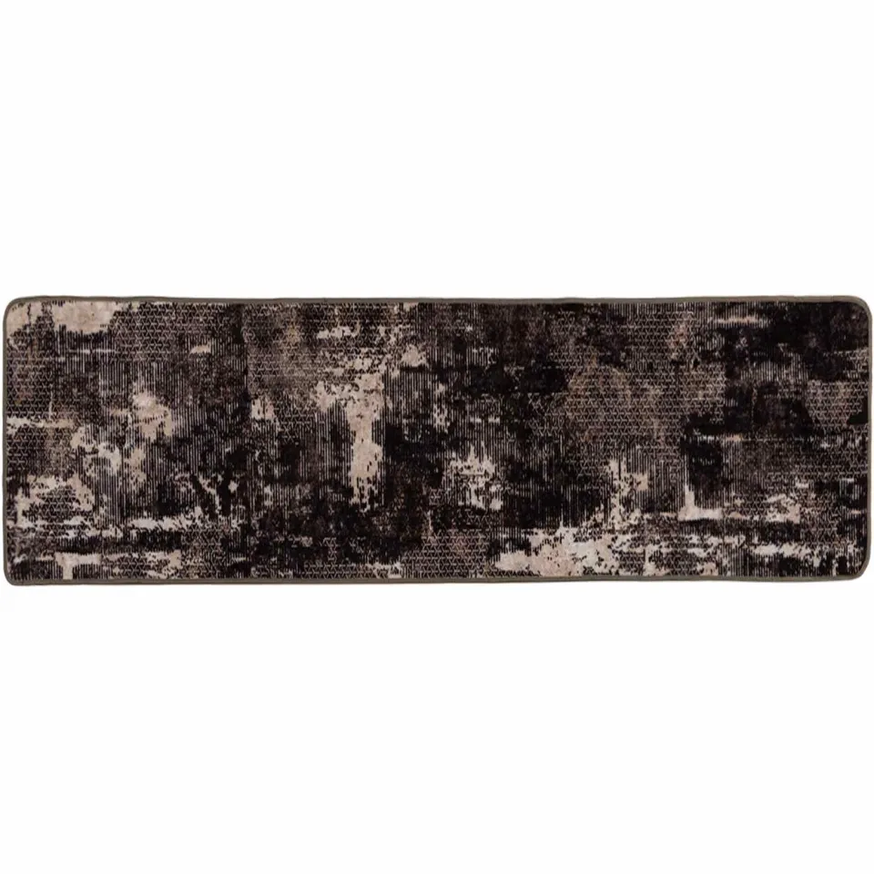 vidaXL Vloerkleedloper MARSA Zwart en Wit 50 x 250 cm Polyester en PVC