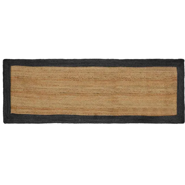 vidaXL Gebied Tapijt Donkergrijs en Natuurlijk 80 x 300 cm Jute