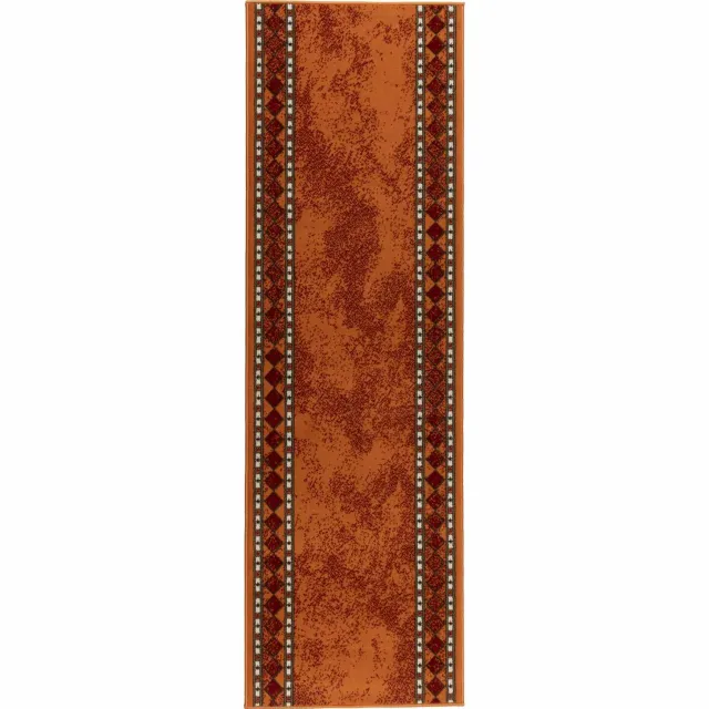 vidaXL Lopers - Tapijt - FLORNES - Geweven - Oranje - Diamanten - 80 - x - 150 - cm - PP