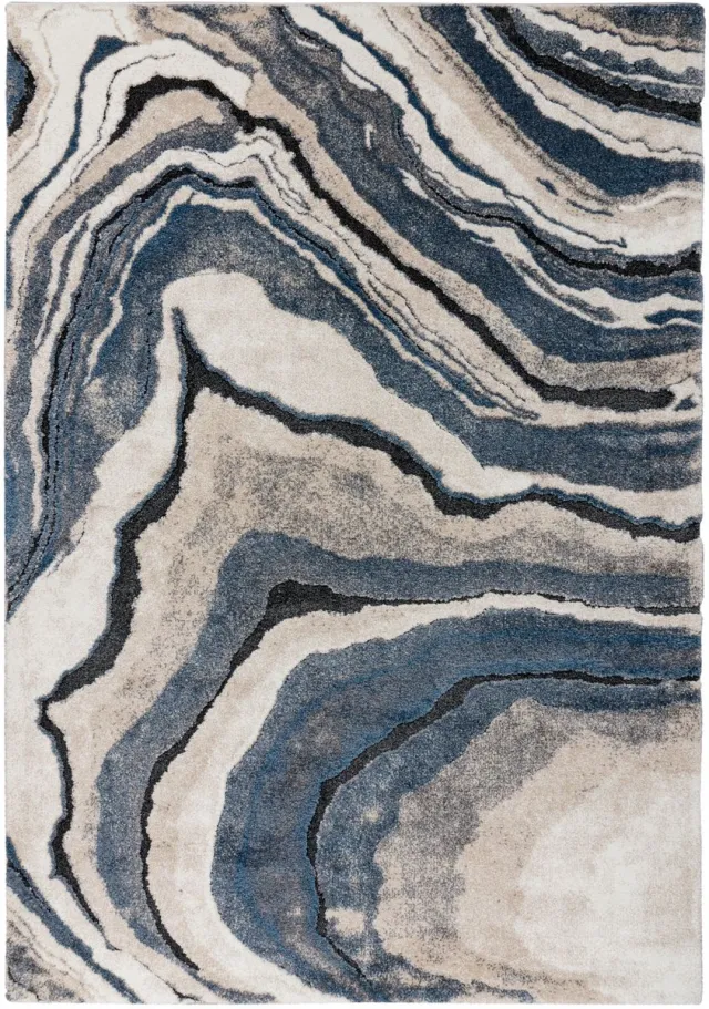 Padiro design laagpolig vloerkleed 120 x 170 cm - lichtbeige - modern abstract ontwerp - voor vloerverwarming - van polypropyleen, polyester en jute