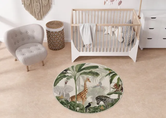 Bi & Li Creaties Vloerkleed Jungle Jive Kikki Belle-kinderkamer-jungle-giraf-zacht kleed-zebra meerdere kleuren