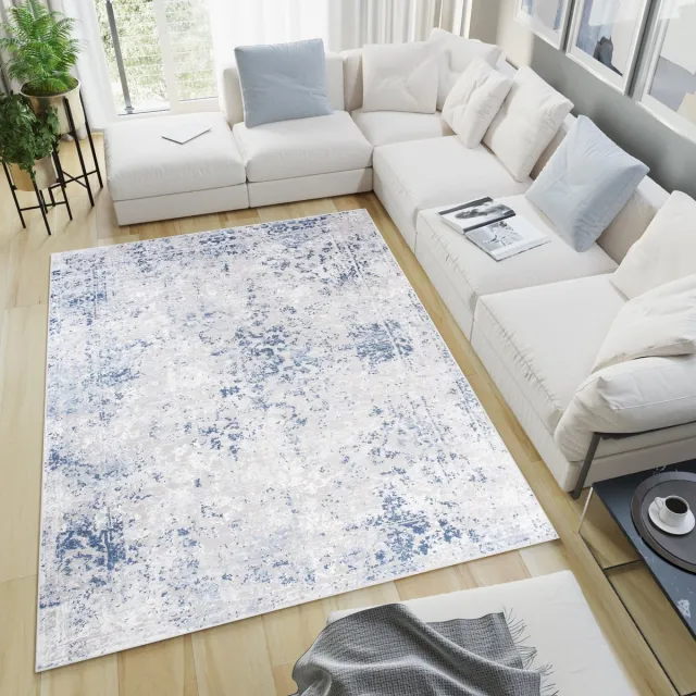 Tapiso Sky Vloerkleed Blauw Lichtgrijs Woonkamer Tapijt Blauw Grijs3