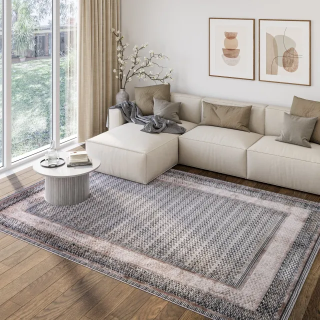 Tapiso Como Vloerkleed Grijs 1 Modern Hal Slaapkamer Tapijt Maat- 200x300
