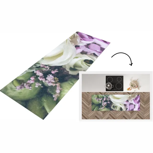KitchenYeah Keukenloper - Loper keuken - Bloemen - Rozen - Natuur - 150x50 cm - Keukenloper vinyl Multicolor